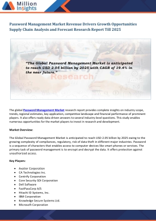 Password Management Market