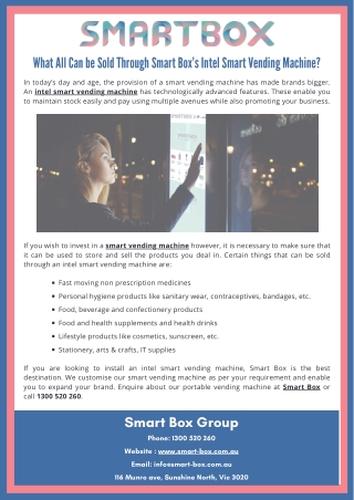 What All Can be Sold Through Smart Box’s Intel Smart Vending Machine?