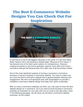 Best website design ecommerce