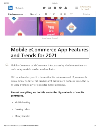 Mobile eCommerce App Features and Trends for 2021