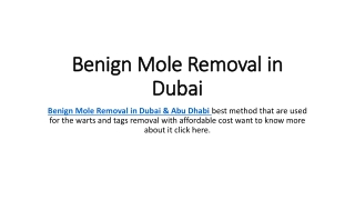 Benign Mole Removal in Dubai