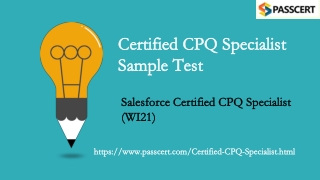 2021 Updated Certified CPQ Specialist Exam Dumps
