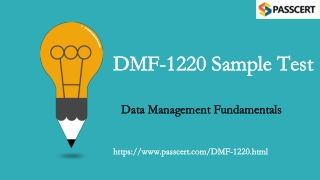 Data Management Fundamentals DMF-1220 Dumps