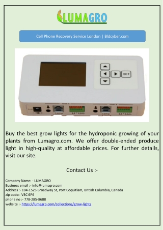 Buy Grow Lights for Hydroponic Growing Online | Lumagro.com