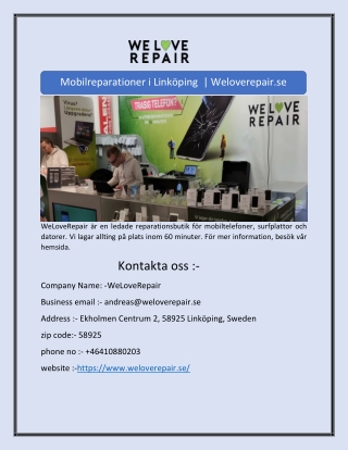 Mobilreparationer i Linköping  | Weloverepair.se