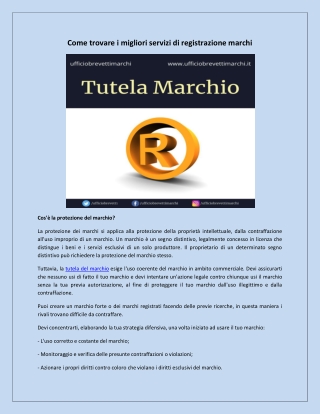 Come trovare i migliori servizi di registrazione marchi