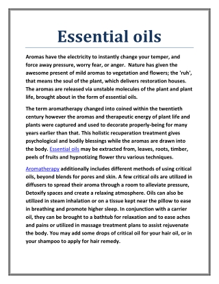 Essential oils