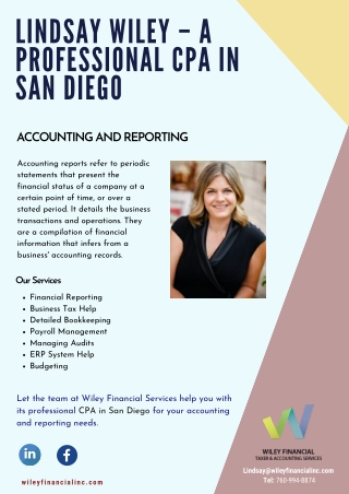 Lindsay Wiley – A Professional CPA in San Diego