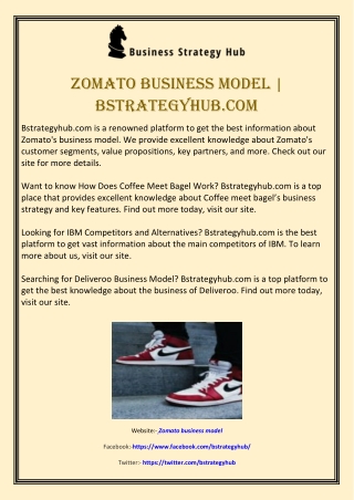 Zomato Business Model | Bstrategyhub.com