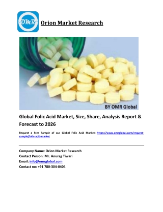 Global Folic Acid Market Trends, Size, Competitive Analysis and Forecast 2020-2026