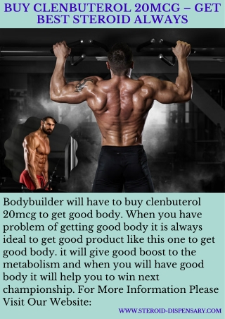 Buy Clenbuterol 20mcg – Get Best Steroid Always