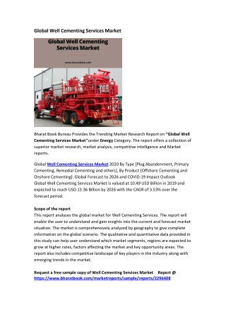 Global Well Cementing Services Market