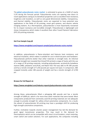 Global Polycarbonate Resins Market 2020 Growth, COVID Impact, Trends Analysis Report 2026