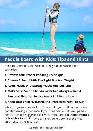 Paddle Board with Kids: Tips and Hints