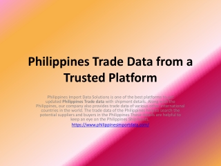 Philippines Customs Data is Boon to International Importers and Exporters