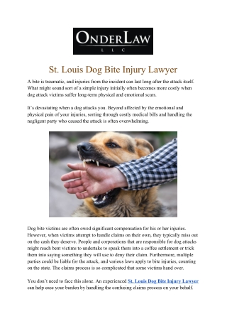 St. Louis Dog Bite Injury Lawyer