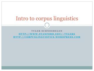 Intro to corpus linguistics