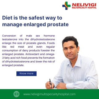 Diet for Enlarged Prostate | Best Urology Centre in Bangalore | Nelivigi Multispeciality