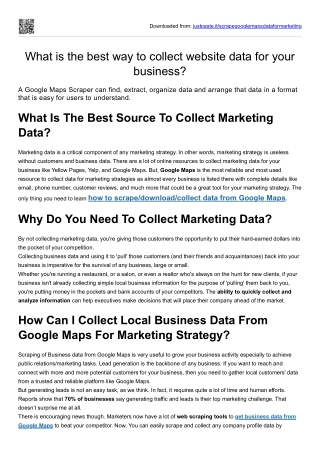 What is the best way for a small business to collect marketing data?