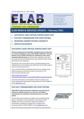 Environmental Testing Laboratory Water & Soil Testing - ELAB UK