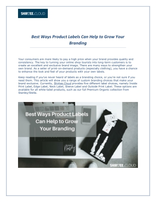 Best Ways Product Labels Can Help to Grow Your Branding - Shirtee.Cloud Blog