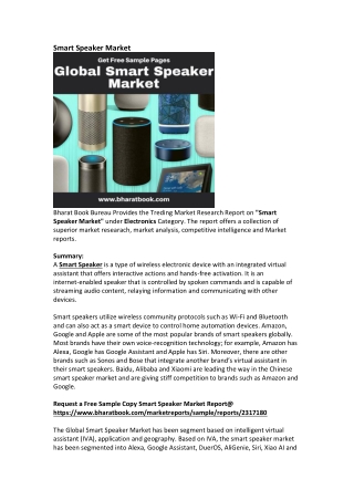 Global Smart Speaker Market Research Report Forecast 2025