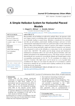 A Simple Heliodon System for Horizontal Placed Models