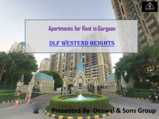 Apartments For Rent on Golf Course Road Gurgaon – DLF The Westend Heights