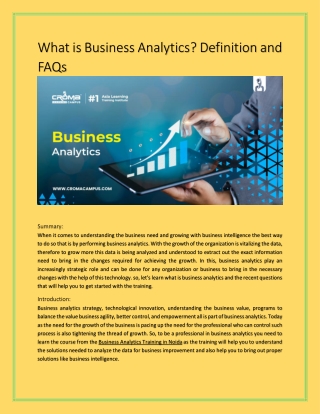 What is Business Analytics? Definition and FAQs