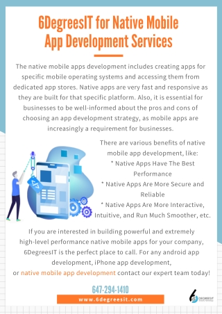 6DegreesIT for Native Mobile App Development Services