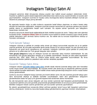 Instagram Takipçi Satın Al