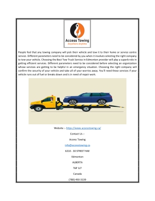 Cheap Tow Truck Service In Edmonton | Accesstowing.ca