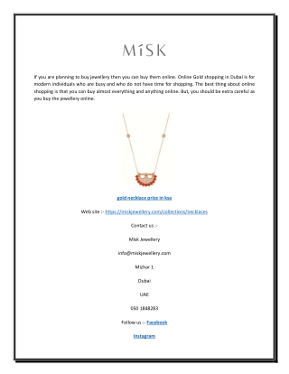 gold necklace price in ksa | miskjewellery.com