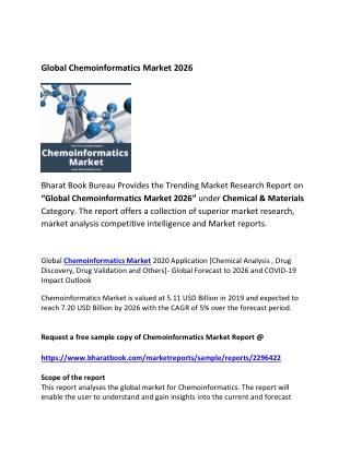 Global Chemoinformatics Market Forecast 2026