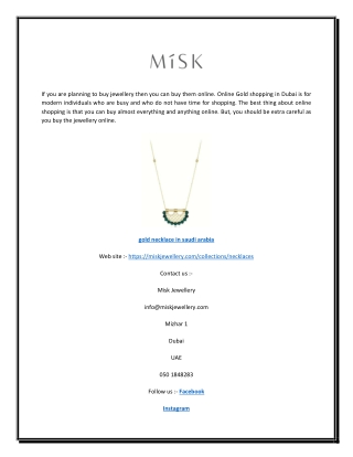 gold necklace in saudi arabia | miskjewellery.com