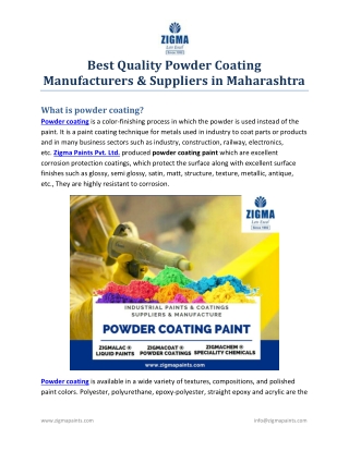 Best quality powder coating manufacturers &amp; suppliers in maharashtra