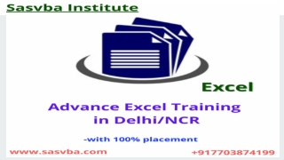 Advance Excel Training in Delhi/NCR