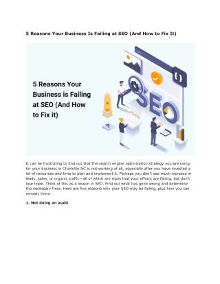 5 Reasons Your Business Is Failing at SEO (And How to Fix It)