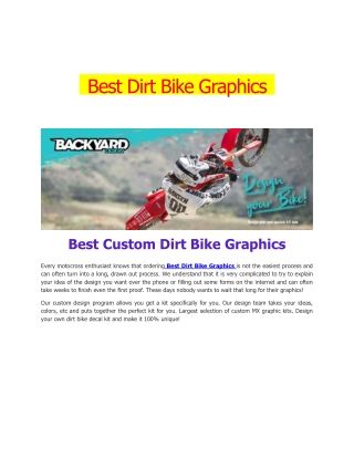 Best Dirt Bike Graphics