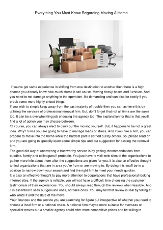 EverythingYouMustKnowRegardingMovingAHome