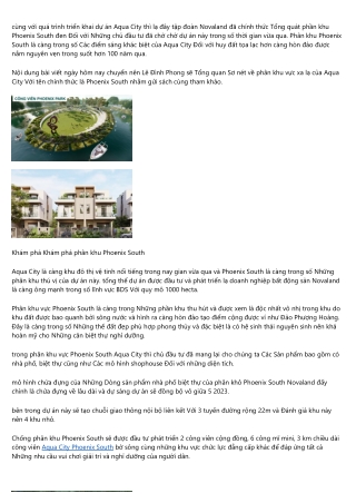 Giá trị tăng tại Đảo Phượng Hoàng Aqua City đứng đầu nhất khu vực