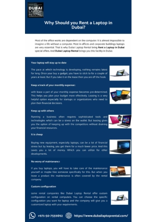 Why Should you Rent a Laptop in Dubai?