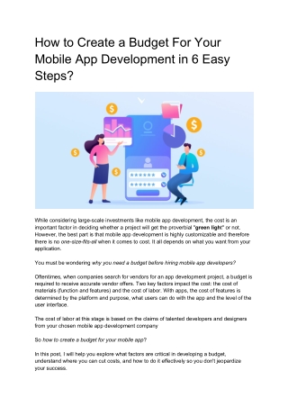How to Create a Budget For Your Mobile App Development in 6 Easy Steps?
