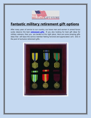 Fantastic military retirement gift options