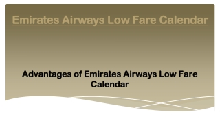 Emirates Airways Low Fare Calendar