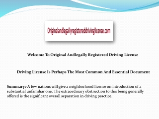 Driving License Is Perhaps The Most Common And Essential Document