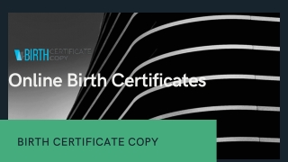 Online Birth Certificates