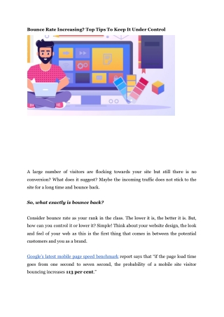Bounce Rate Increasing? Top Tips To Keep It Under Control