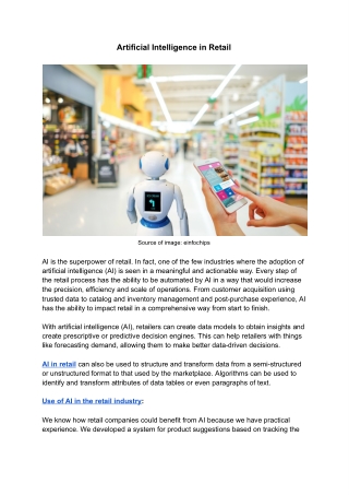 Artificial Intelligence in Retail