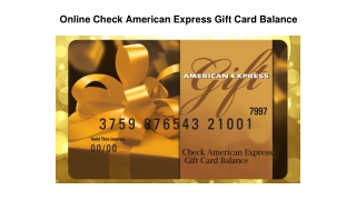 Online Check American Express Gift Card Balance